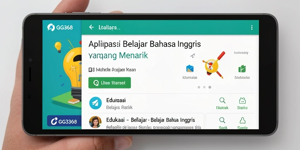 Antarmuka menarik dari aplikasi Belajar Bahasa Inggris GG368.