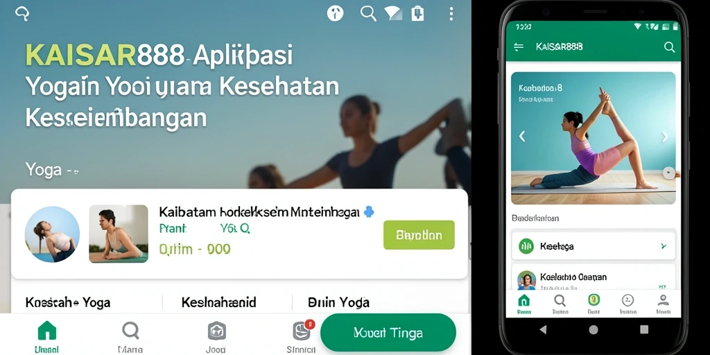Antarmuka intuitif dan menarik dari aplikasi KAISAR888 untuk latihan Yoga.