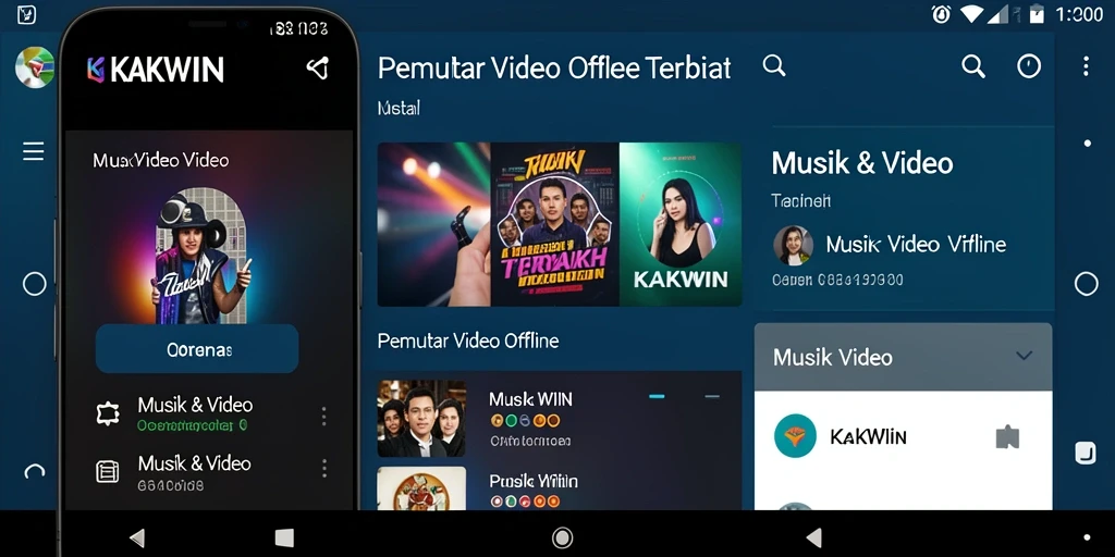 Antarmuka KAKWIN untuk Pemutar Video Offline yang intuitif dan mudah digunakan.