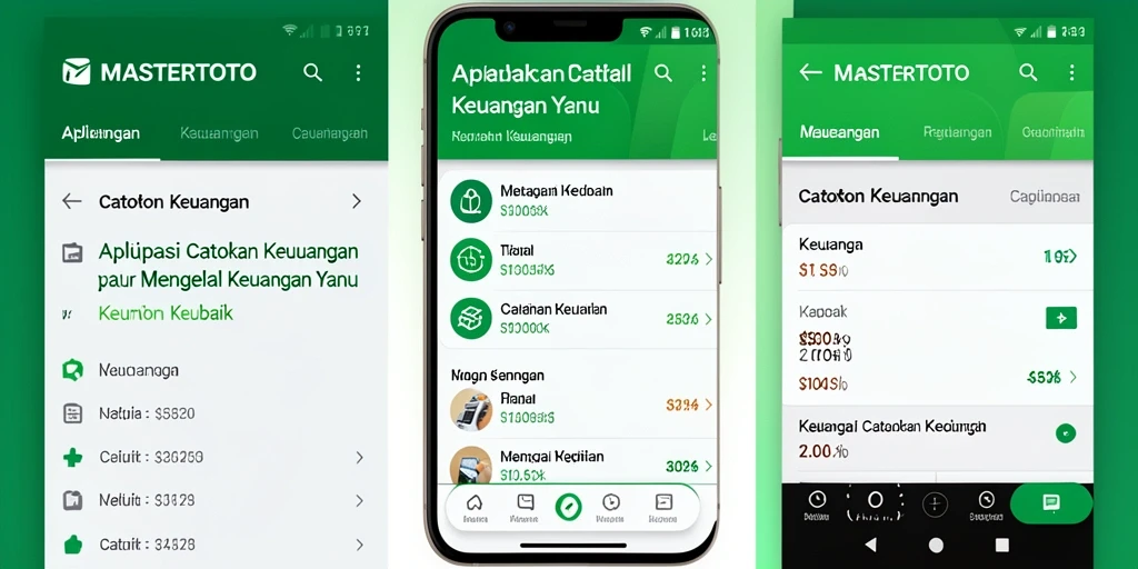 Antarmuka MASTERTOTO yang sederhana dan intuitif untuk Catatan Keuangan.
