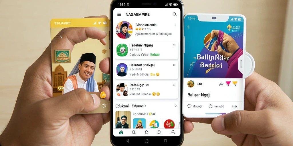 Antarmuka NAGAEMPIRE yang sederhana dan menarik untuk belajar ngaji.