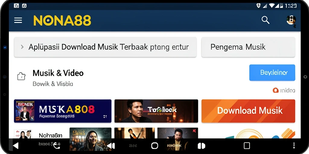 Tampilan antarmuka NONA88 yang menarik untuk Download Musik.