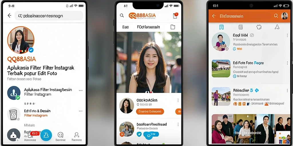 Antarmuka intuitif QQ88ASIA dengan berbagai filter menarik untuk Instagram.