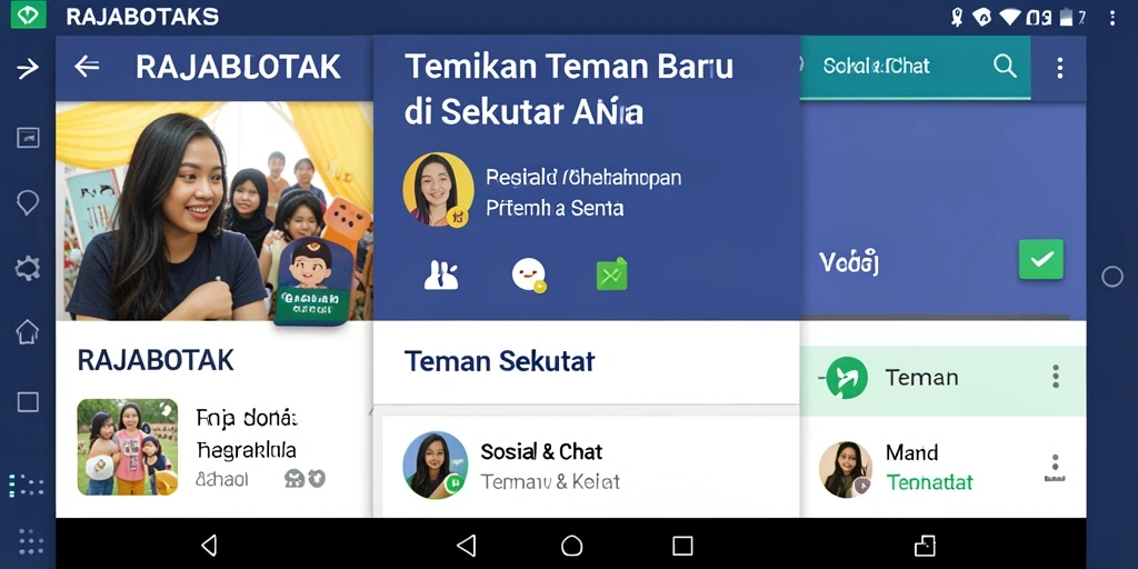 Screenshot RAJABOTAK menampilkan interaksi pengguna dalam pencarian teman.