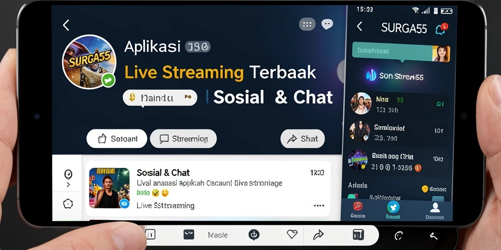 Antarmuka pengguna SURGA55 yang menarik dan fungsional untuk live streaming.