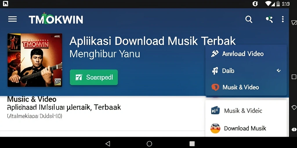 Antarmuka TMOKWIN yang sederhana dan intuitif untuk download musik.